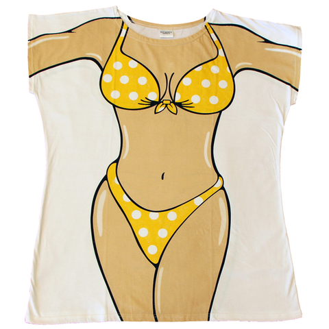 Yellow Polka Dot Women's Cover Up from Body Dreams Australia